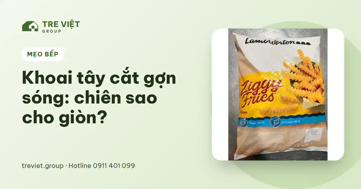 Khoai tây cắt gợn sóng răng cưa Lamb Weston Ziggy chiên vàng giòn