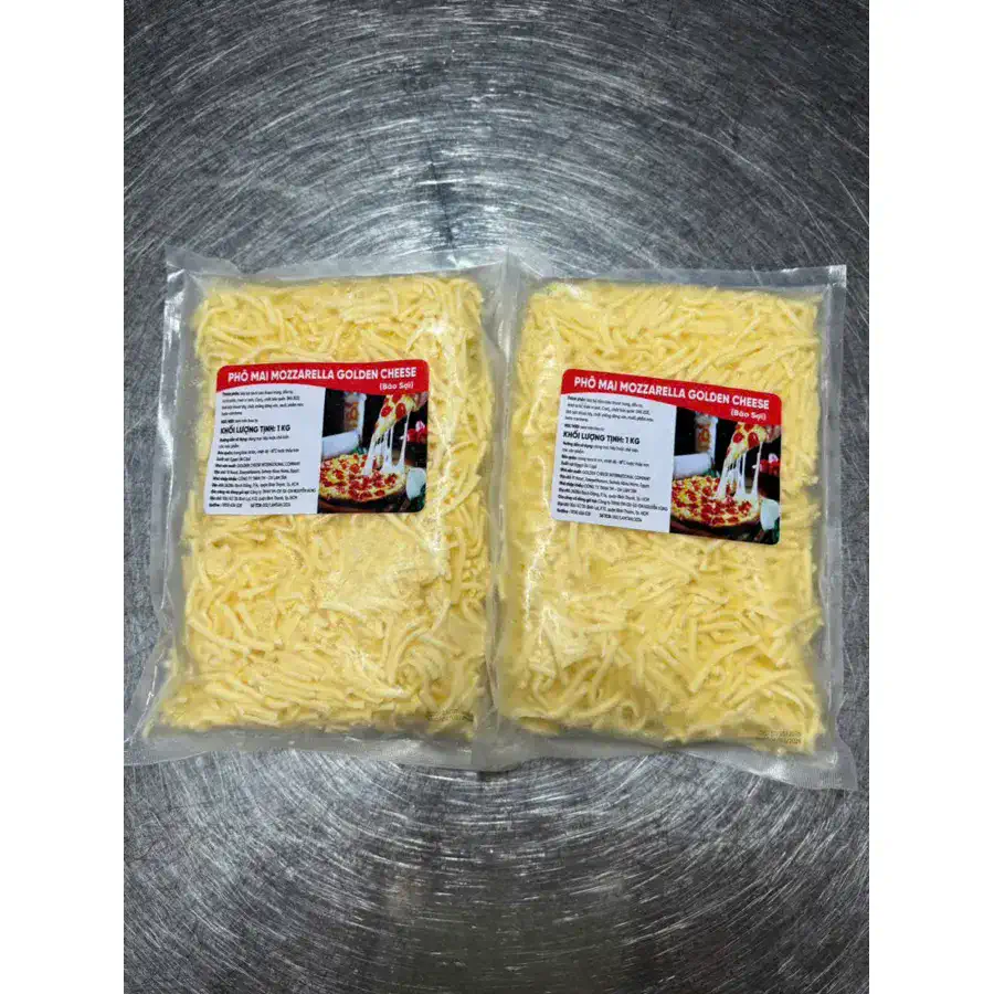 Hai túi phô mai Golden bào sợi