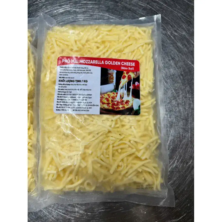Túi phô mai Mozzarella Golden Cheese bào sợi 1kg