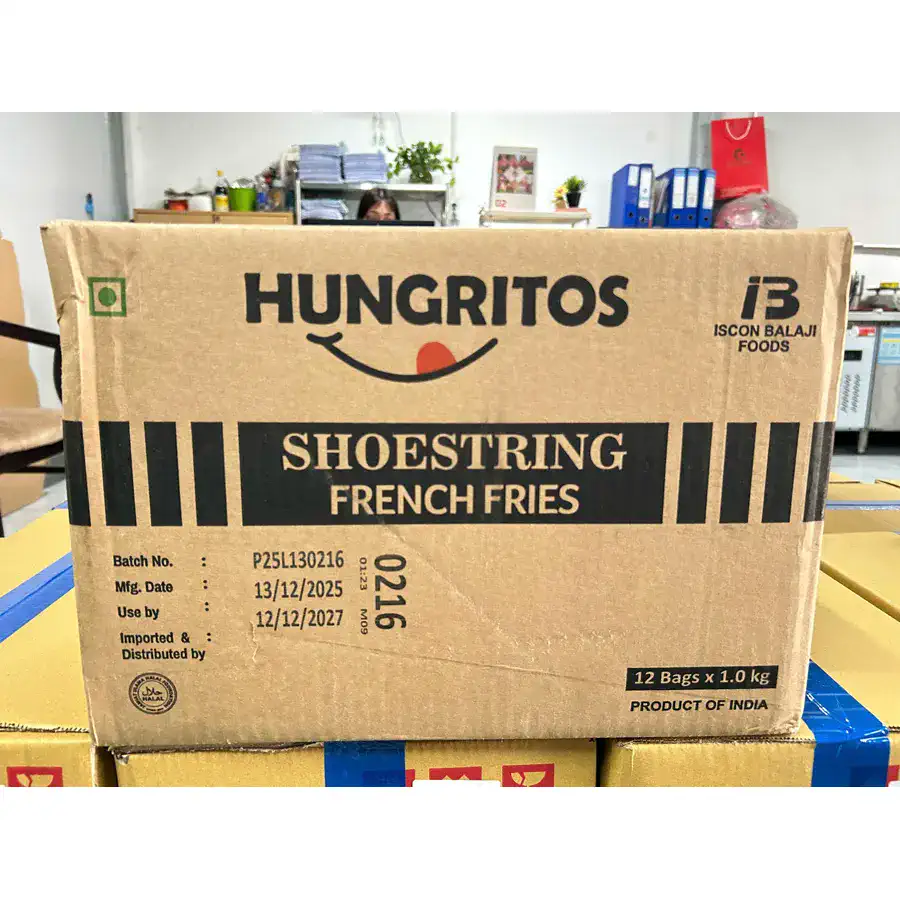 Thùng Hungritos Shoestring French Fries 12 gói x 1kg