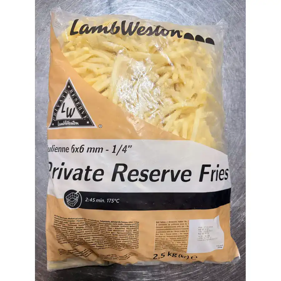 Gói khoai tây Lamb Weston Private Reserve Fries 6x6mm 1/4 inch 2,5kg