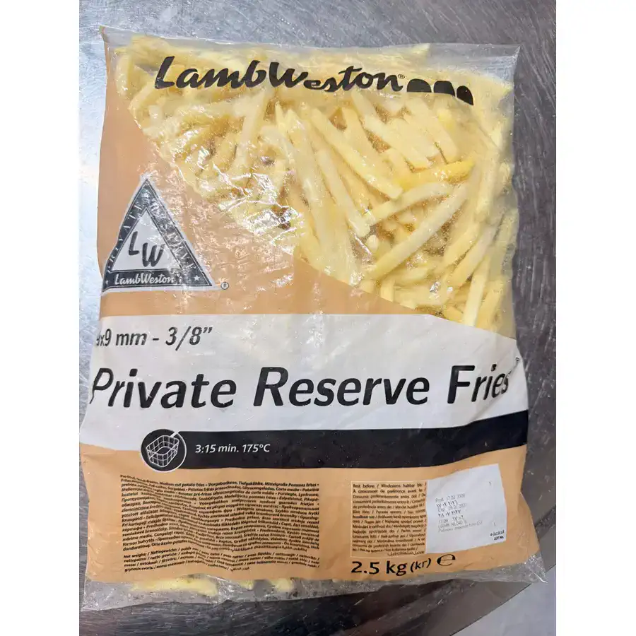Gói khoai tây Lamb Weston Private Reserve Fries 9x9mm 3/8 inch 2,5kg