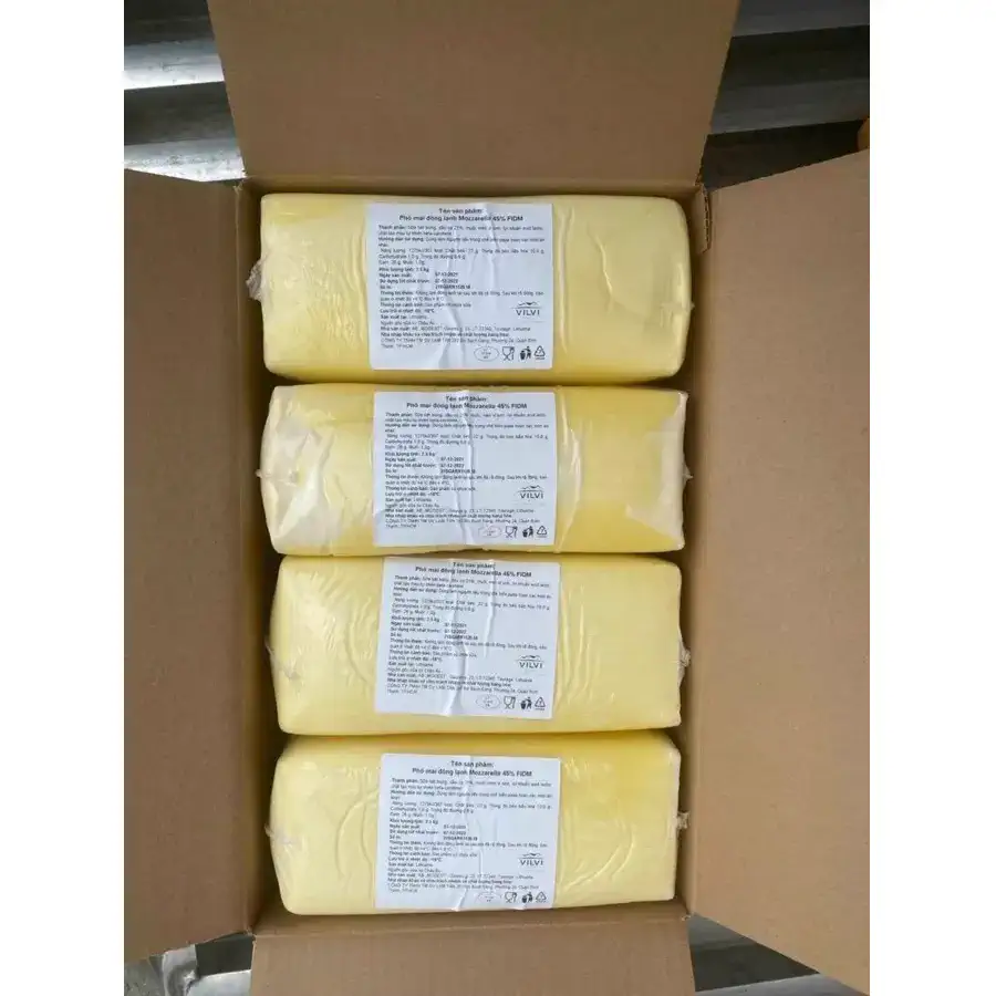Thùng phô mai Mozzarella Vilvi 45% FiDM
